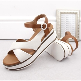Sandalias cuña Vinceza W JAN303 blanco 6