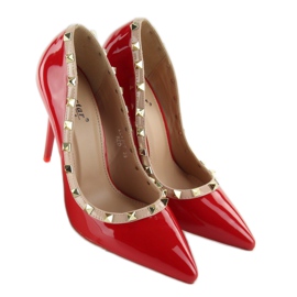 Zapatos de salón con tacón de aguja Valentina rojo LL-76P Rojo marrón 3