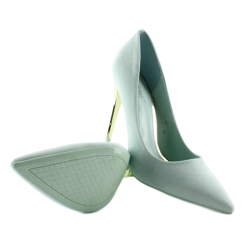 Tacón Ante dorado LE-08 Azul Bebe 2