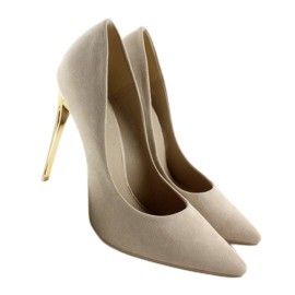 Zapatos tacón ante LE-08 Beige 3
