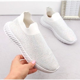 S.Barski Deportivas slip-on con pedrería D&amp;A W OLI257B blanco 5