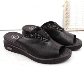 Filippo W PAW536 mules con cuña de piel negra negro 5
