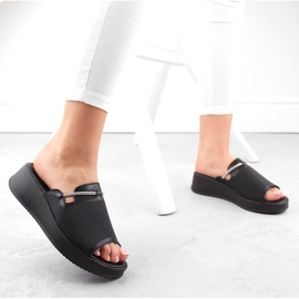 Filippo W PAW538A mules con cuña de piel negra negro 4
