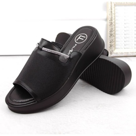 Filippo W PAW538A mules con cuña de piel negra negro 5