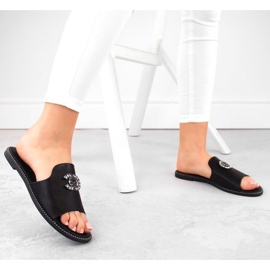 Cómodas chanclas con pedrería S.Barski W OLI258A, negro 4