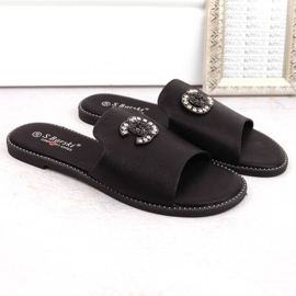 Cómodas chanclas con pedrería S.Barski W OLI258A, negro 5