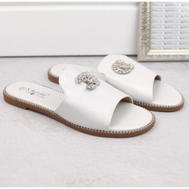 Chanclas cómodas con circonitas S.Barski W OLI258B blanco 5