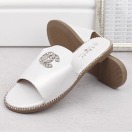 Chanclas cómodas con circonitas S.Barski W OLI258B blanco 6