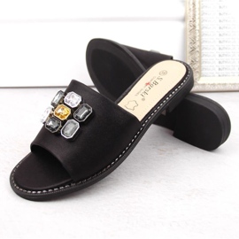 Chanclas con pedrería S.Barski W OLI262A, negro 4