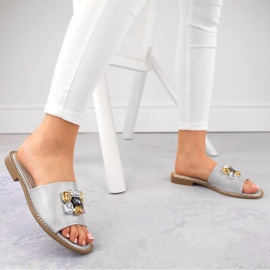 S.Barski W OLI262B chanclas plateadas con circonitas 4