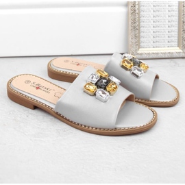 S.Barski W OLI262B chanclas plateadas con circonitas 6