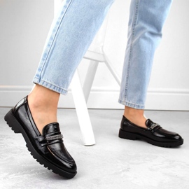 Zapatos lacados con circonitas Filippo W PAW545, negro 4