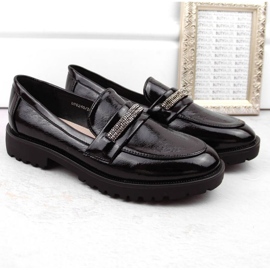Zapatos lacados con circonitas Filippo W PAW545, negro 5