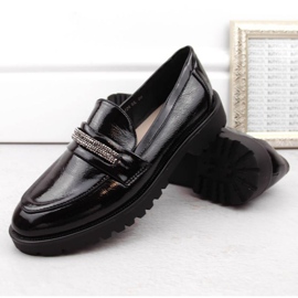 Zapatos lacados con circonitas Filippo W PAW545, negro 6