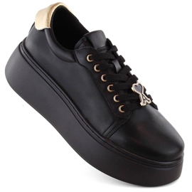Vinceza W JAN313 Zapatos plataforma piel negro 7