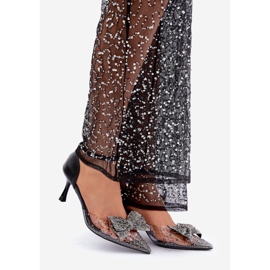 Tacones decorados con lazo, negro. 1