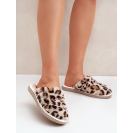 Pantuflas de Mujer de Piel de Leopardo Inblu EK000008 Beige 2