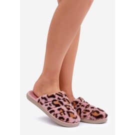 Pantuflas de Piel Mujer Leopardo Inblu EK000008 Rosa 1
