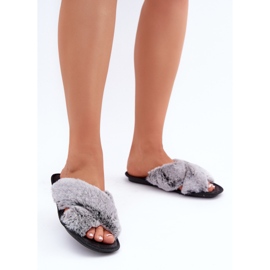 Pantuflas de Mujer de Pelo Inblu 6800006D Gris 2 Pantuflas de Mujer de Pelo Inblu 6800006D Gris 2