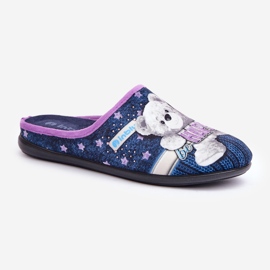 Zapatillas de Estar por casa Mujer con Osito Inblu GF000025 Azul Marino 4