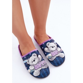 Zapatillas de Estar por casa Mujer con Osito Inblu GF000025 Azul Marino 5