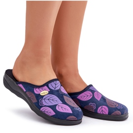 Pantuflas de Mujer Con Hojas Inblu CU00005F Azul Marino 5