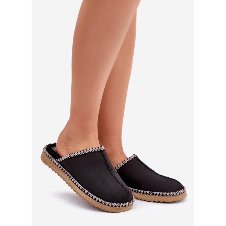 Inblu Zapatillas de estar por casa mujer con bordado, negro. 1