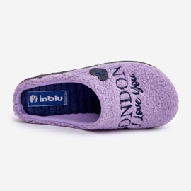 Inblu Pantuflas de piel de oveja de mujer moradas con pelo violeta 2