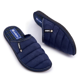 Inblu Zapatillas de estar por casa cómodas para hombre, azul marino 5