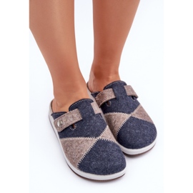 Inblu Pantuflas Preventivas Mujer, Gris y Azul Marino 3