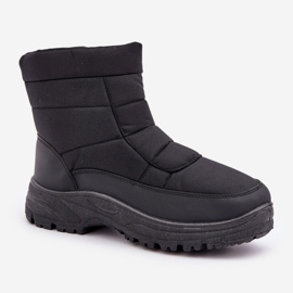 Botas de nieve para hombre con cremallera, forradas con pelo, negro 7