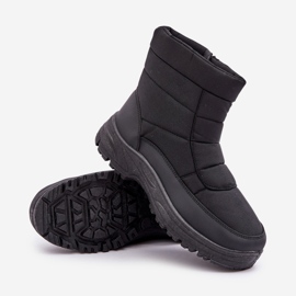 Botas de nieve para hombre con cremallera, forradas con pelo, negro 4