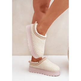 Botas de nieve con plataforma para mujer con bordado, beige claro 6