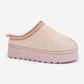 Botas de nieve con plataforma para mujer con bordado, beige claro 4