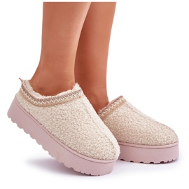 Botas de nieve con plataforma para mujer con bordado, beige claro 8