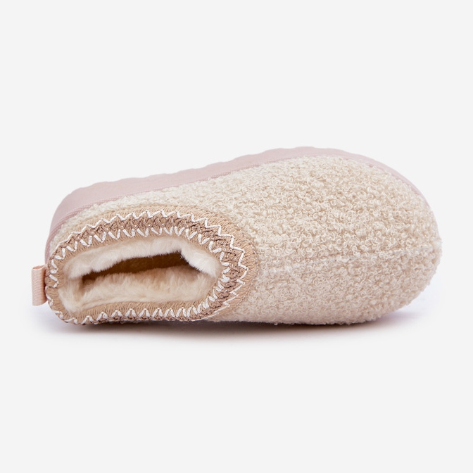 Botas de nieve para niños con pelo, tipo borreguito, beige claro 1