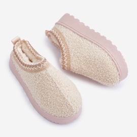 Botas de nieve para niños con pelo, tipo borreguito, beige claro 4