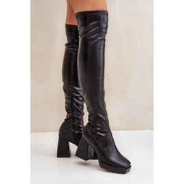 Botas ajustadas por encima de la rodilla, negras negro 3