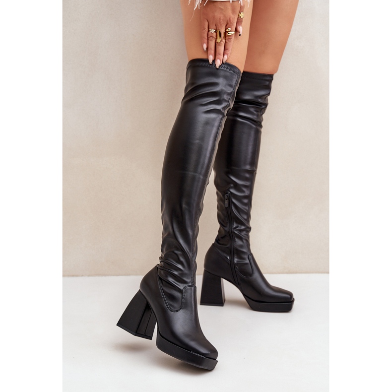 Botas ajustadas por encima de la rodilla, negras negro 2 Botas ajustadas por encima de la rodilla, negras negro 2