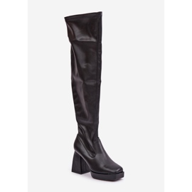 Botas ajustadas por encima de la rodilla, negras negro 4