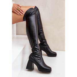 Botas ajustadas por encima de la rodilla, negras negro 6