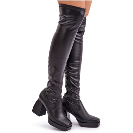 Botas ajustadas por encima de la rodilla, negras negro 9