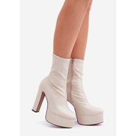 Botines de tacón beige claro con tacón stiletto y plataforma 1