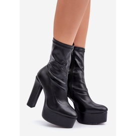 Botas con tacón alto y plataforma, negro. 1