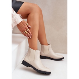 Botas Chelsea de mujer con tacón plano, beige 7