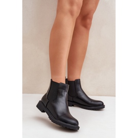 Botas Chelsea de mujer con tacón plano, negro 2