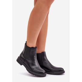 Botas Chelsea de mujer con tacón plano, negro 1