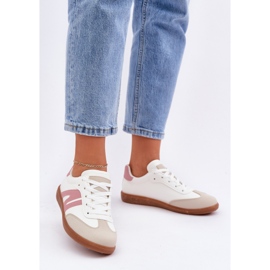 Zapatillas bajas de mujer confeccionadas en piel ecológica, blanco y rosa Navidemi 2 Zapatillas bajas de mujer confeccionadas en piel ecológica, blanco y rosa Navidemi 2
