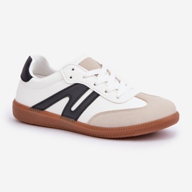 Zapatillas bajas de mujer confeccionadas en piel ecológica, blanco y negro Navidemi 4
