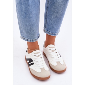 Zapatillas bajas de mujer confeccionadas en piel ecológica, blanco y negro Navidemi 5